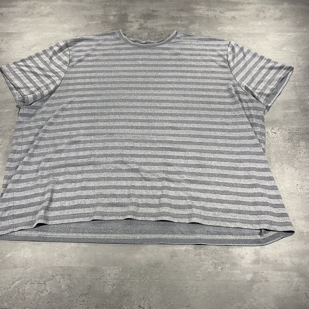 Zelos‎ Shirt Men 4XL Gray Stripe Gym Athletic Lightweight Drifit Workout Top